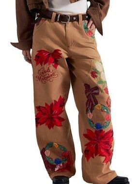 NWOT Free People We The Free Bright Time Craft Pants Jeans Size 8
